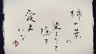 俳句『柿の葉の染まりて隠す愛子かな』