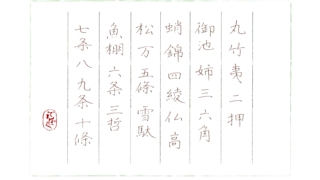 硬筆筆写 京の通り名